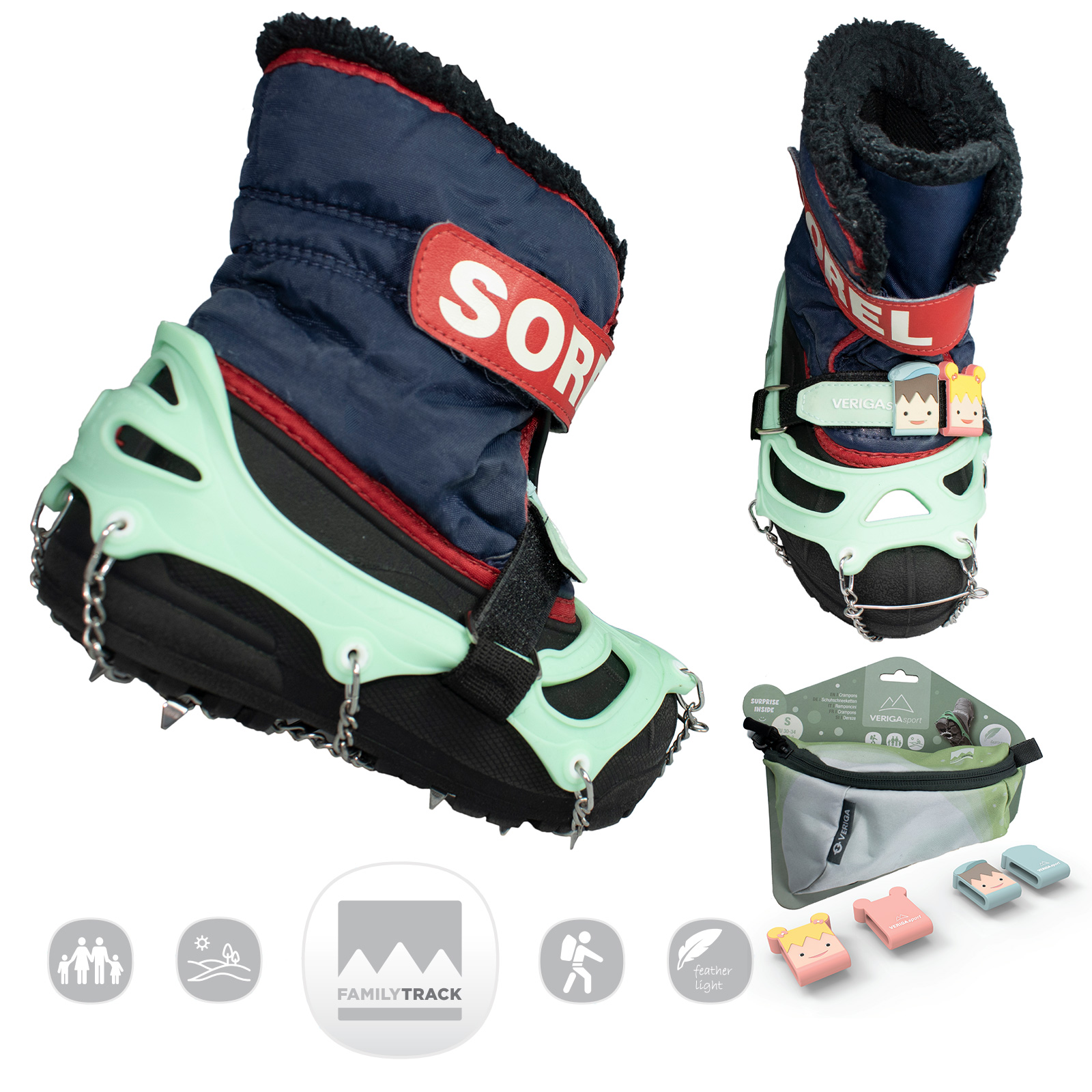Ramponi Antiscivolo VERIGA City Track XL Per Camminare Su Ghiaccio E Neve - Universali